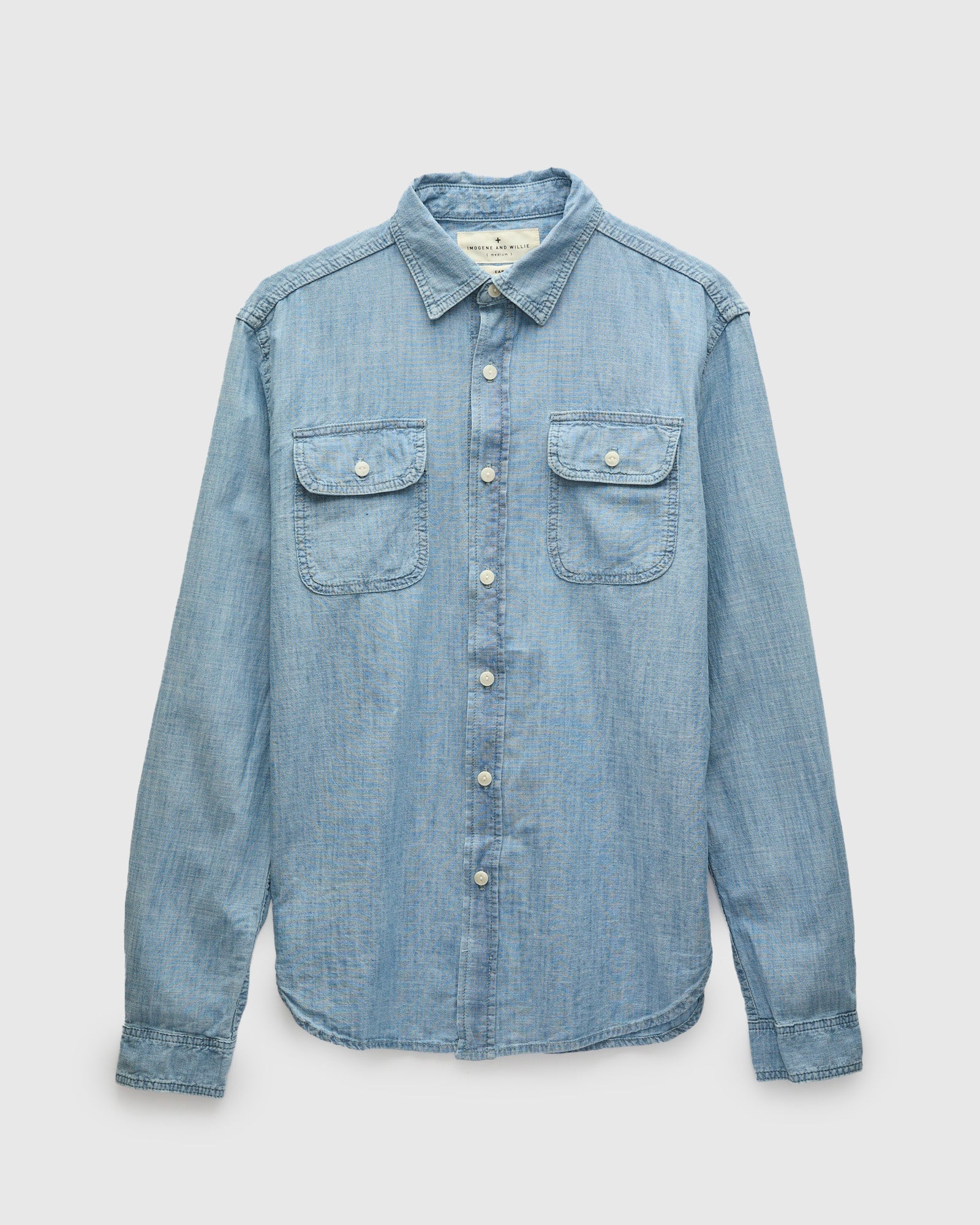 Earl Chambray Shirt in Washed Indigo – Blue Owl Workshop