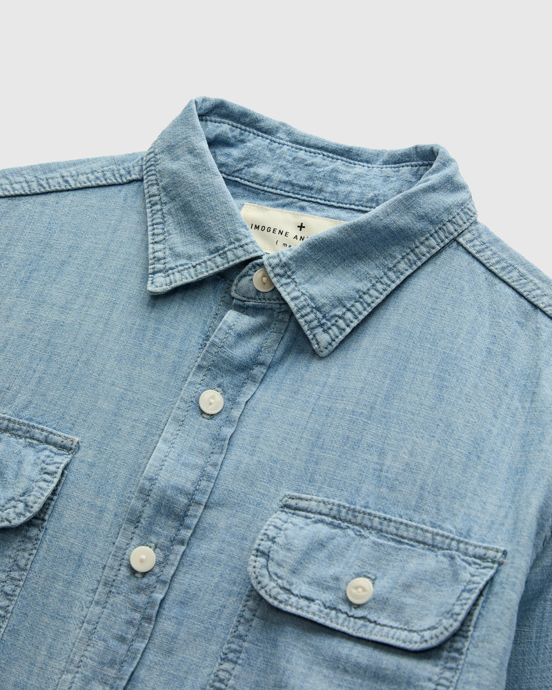 Earl Chambray Shirt in Washed Indigo