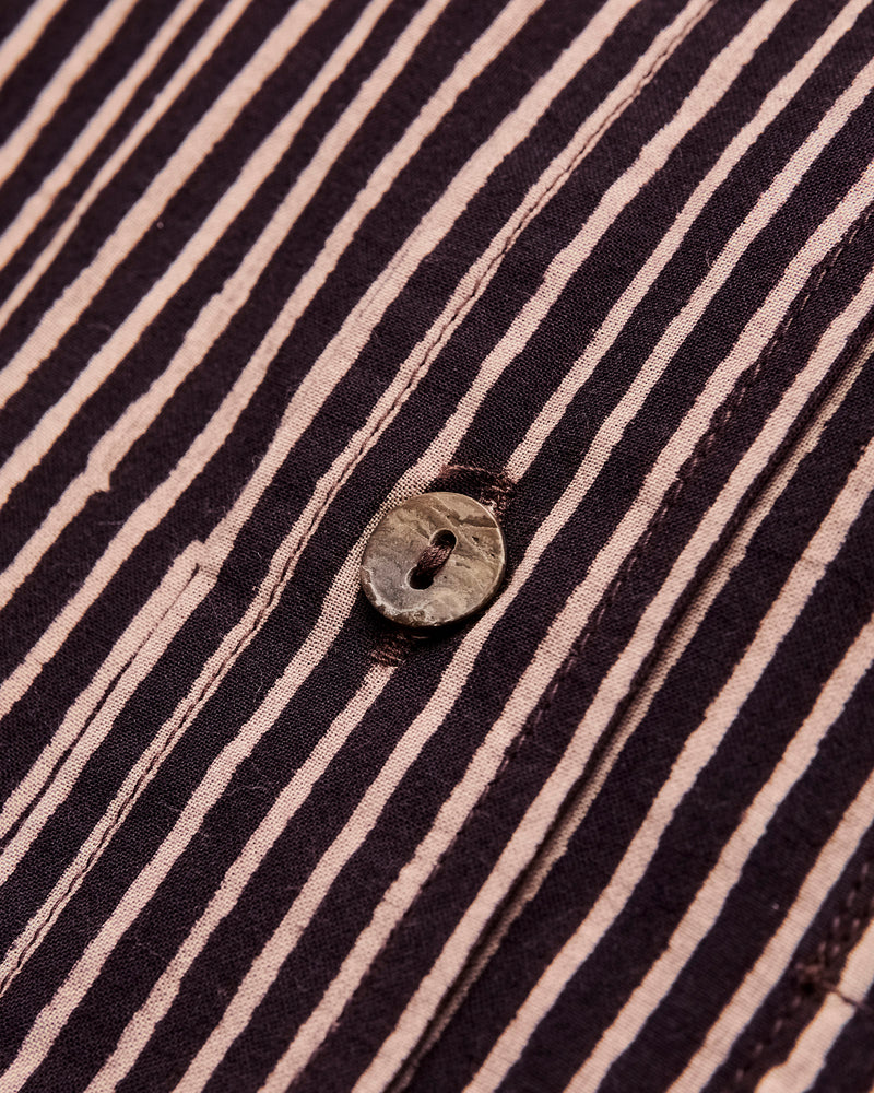 Matty Shirt in Iron/Myrobalan Block Print Stripe