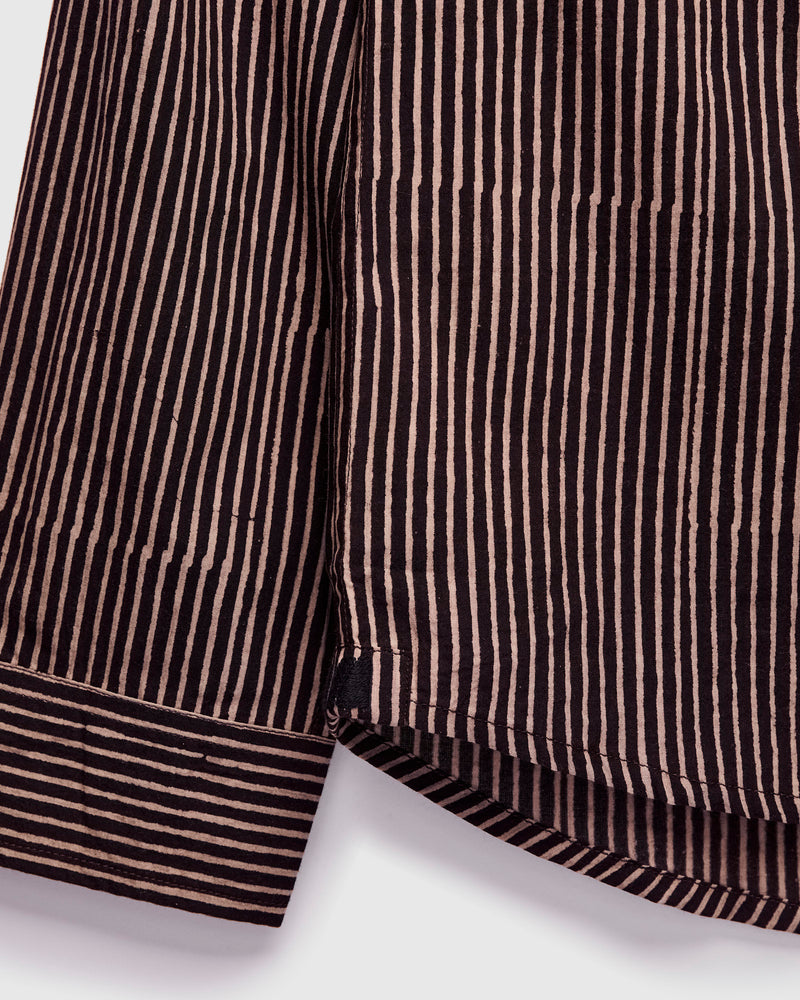 Matty Shirt in Iron/Myrobalan Block Print Stripe