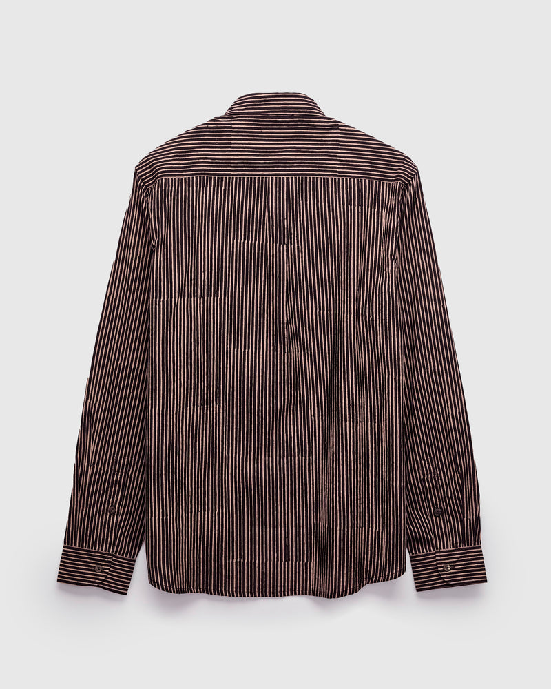Matty Shirt in Iron/Myrobalan Block Print Stripe