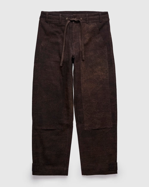Raka Pants in Iron Brown Crackle Canvas