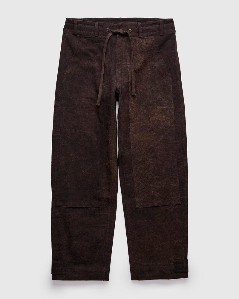 Raka Pants in Iron Brown Crackle Canvas