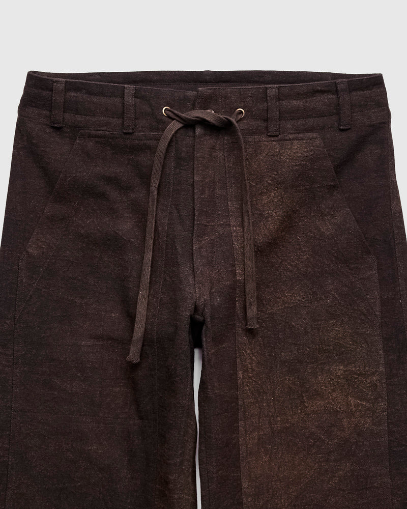 Raka Pants in Iron Brown Crackle Canvas