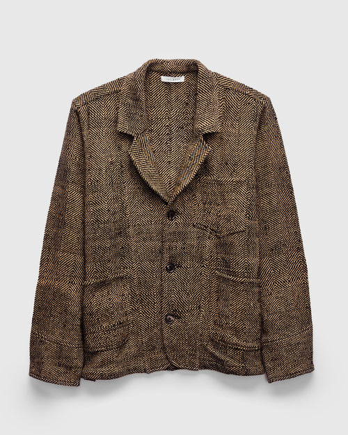 Study Jacket in Iron Black/Cutch Tan Herringbone