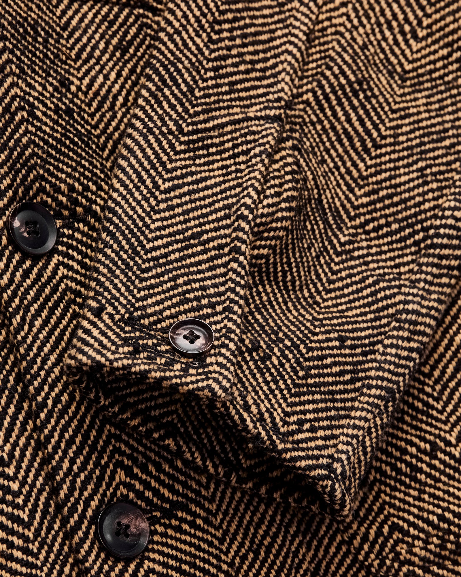 Study Jacket in Iron Black/Cutch Tan Herringbone – Blue Owl Workshop