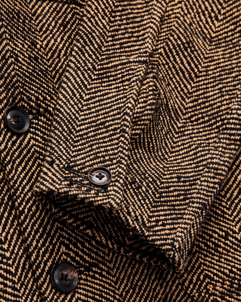 Study Jacket in Iron Black/Cutch Tan Herringbone