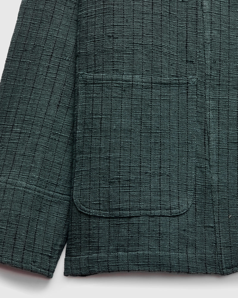 Study Jacket in Midnight Teal/Iron Black Ticking Stripe