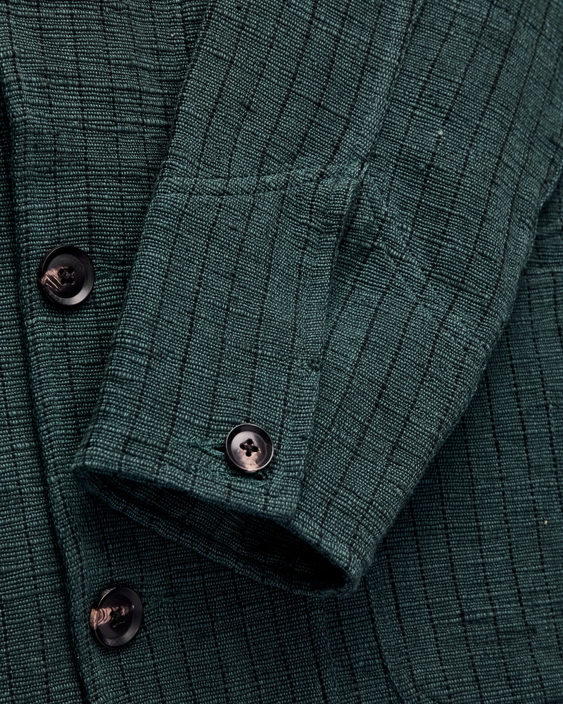 Study Jacket in Midnight Teal/Iron Black Ticking Stripe