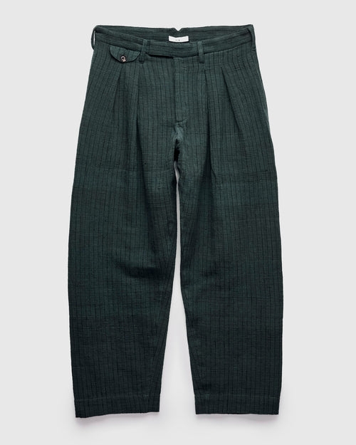 Shakoor Pants in Midnight Teal/Iron Black Ticking Stripe