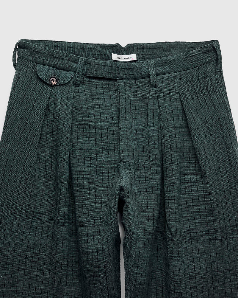 Shakoor Pants in Midnight Teal/Iron Black Ticking Stripe