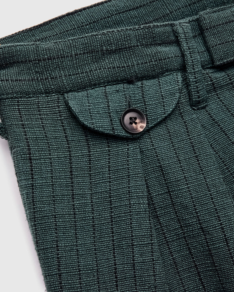 Shakoor Pants in Midnight Teal/Iron Black Ticking Stripe