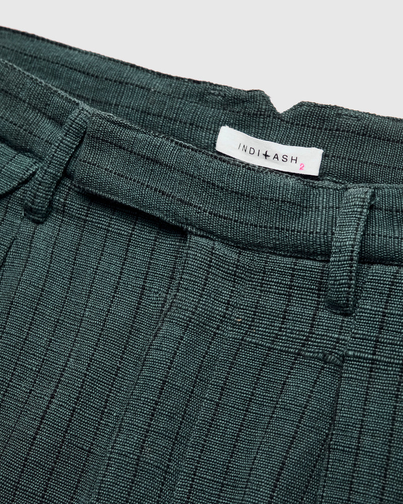 Shakoor Pants in Midnight Teal/Iron Black Ticking Stripe