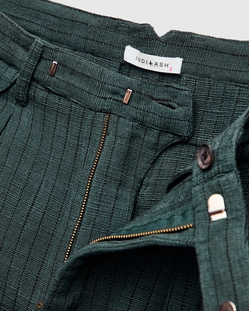 Shakoor Pants in Midnight Teal/Iron Black Ticking Stripe