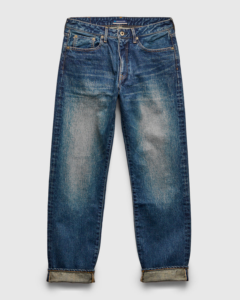 J401-D01 "US Cotton Dark Wash" 14.8oz Washed Selvedge Denim - Classic Straight Fit