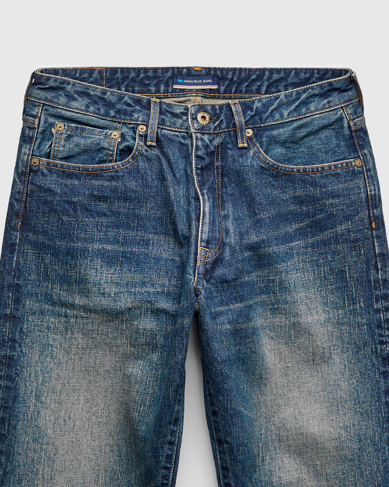 J401-D01 "US Cotton Dark Wash" 14.8oz Washed Selvedge Denim - Classic Straight Fit