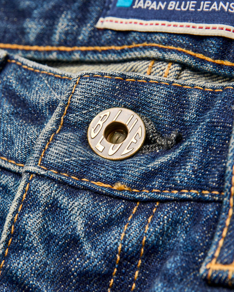 J401-D01 "US Cotton Dark Wash" 14.8oz Washed Selvedge Denim - Classic Straight Fit