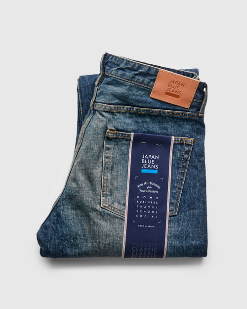 J401-D01 "US Cotton Dark Wash" 14.8oz Washed Selvedge Denim - Classic Straight Fit