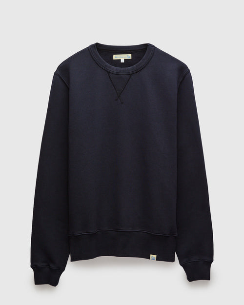 CSW28 "Good Basics" Organic Cotton Crewneck Sweater in Dark Navy