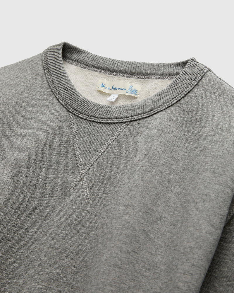 CSW28 "Good Basics" Organic Cotton Crewneck Sweater in Grey Melange