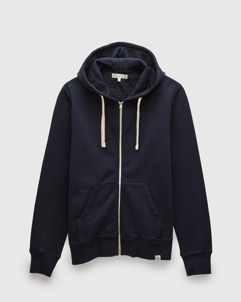 HDJKT02 "Good Basics" Organic Cotton Zip Hoodie in Dark Navy