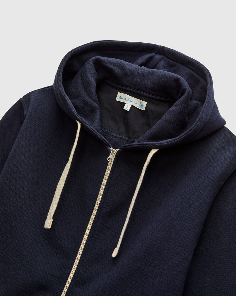 HDJKT02 "Good Basics" Organic Cotton Zip Hoodie in Dark Navy