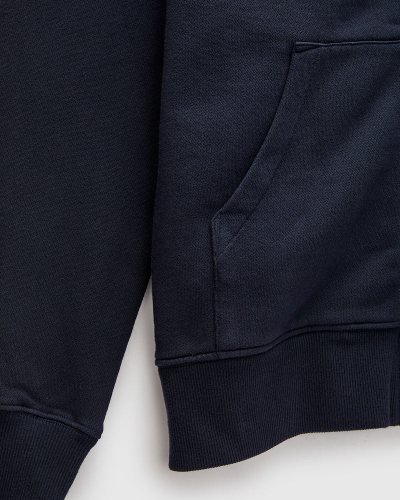 HDJKT02 "Good Basics" Organic Cotton Zip Hoodie in Dark Navy