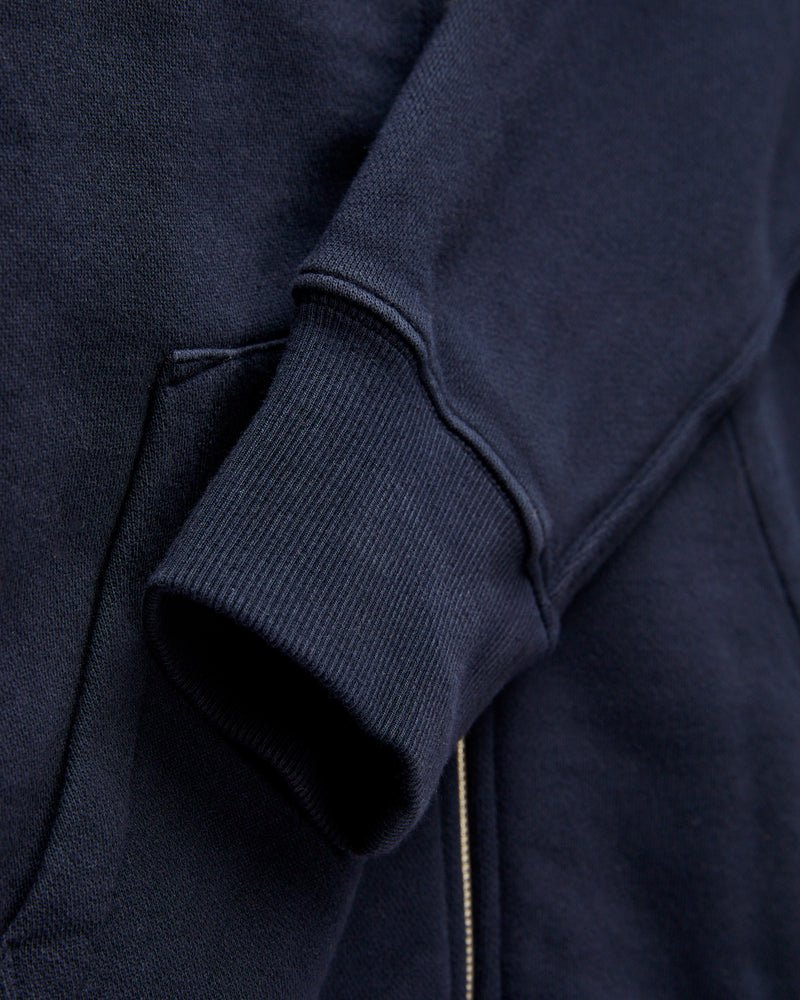 HDJKT02 "Good Basics" Organic Cotton Zip Hoodie in Dark Navy