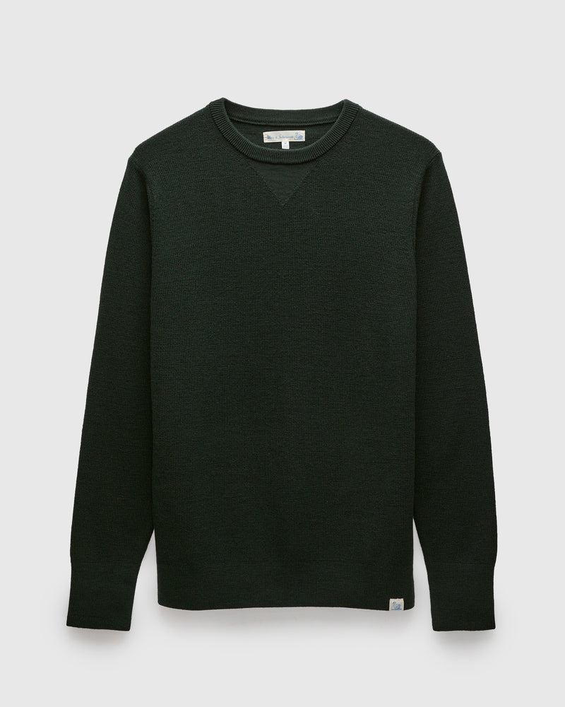 MWCC01 "Good Basics" Merino Wool Knit Sweater in Bottle Green