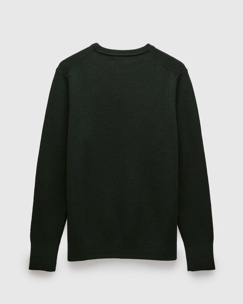 MWCC01 "Good Basics" Merino Wool Knit Sweater in Bottle Green