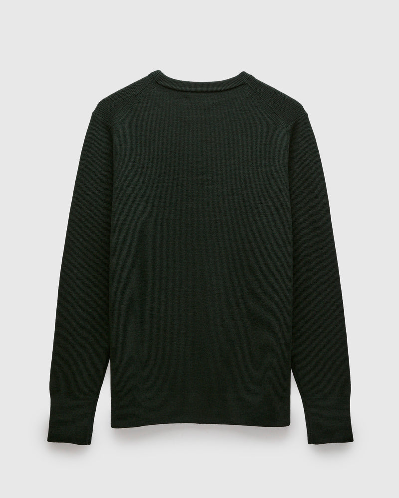 MWCC01 "Good Basics" Merino Wool Knit Sweater in Bottle Green