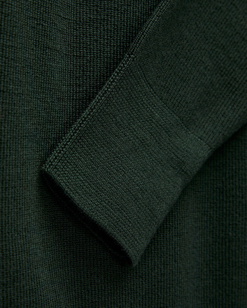 MWCC01 "Good Basics" Merino Wool Knit Sweater in Bottle Green