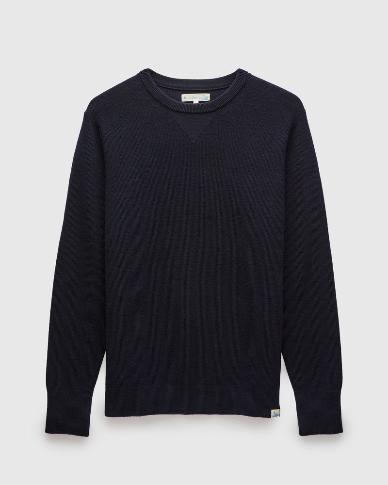 MWCC01 "Good Basics" Merino Wool Knit Sweater in Dark Navy