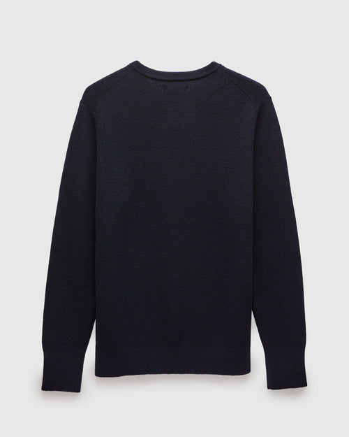 MWCC01 "Good Basics" Merino Wool Knit Sweater in Dark Navy