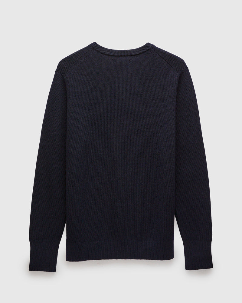 MWCC01 "Good Basics" Merino Wool Knit Sweater in Dark Navy