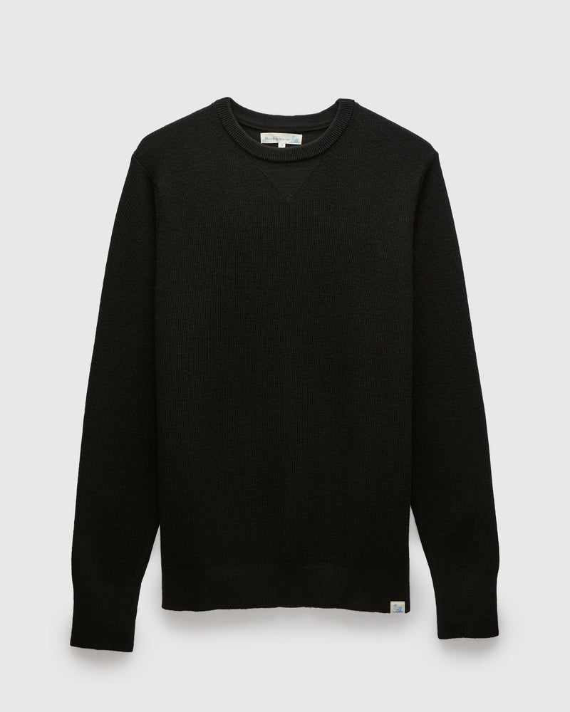 MWCC01 "Good Basics" Merino Wool Knit Sweater in Deep Black