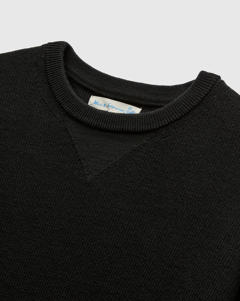 MWCC01 "Good Basics" Merino Wool Knit Sweater in Deep Black