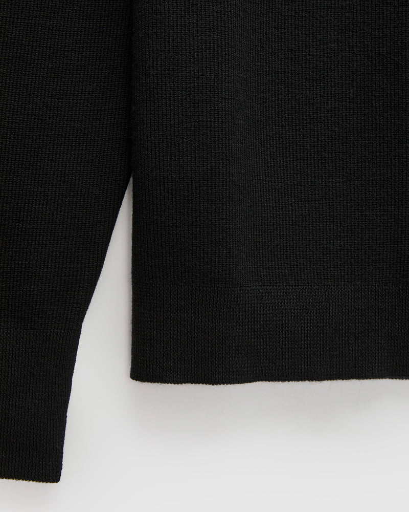 MWCC01 "Good Basics" Merino Wool Knit Sweater in Deep Black