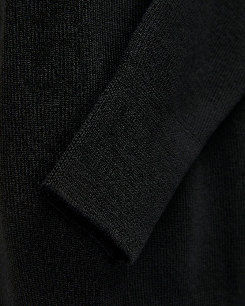 MWCC01 "Good Basics" Merino Wool Knit Sweater in Deep Black