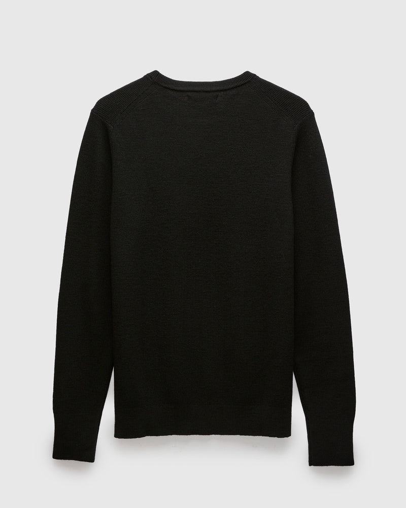 MWCC01 "Good Basics" Merino Wool Knit Sweater in Deep Black