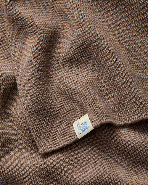 Merino Wool Classic Ribbed Scarf in Grain