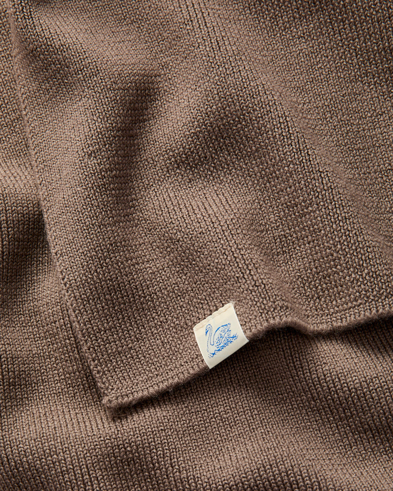 Merino Wool Classic Ribbed Scarf in Grain