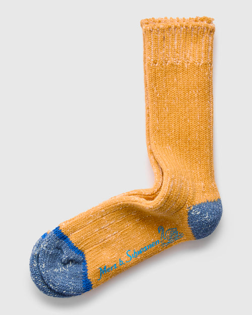 Merino Wool Melange Socks in Honey/Natural