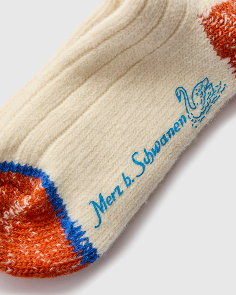 Merino Wool Stripe Socks in Natural/Ink