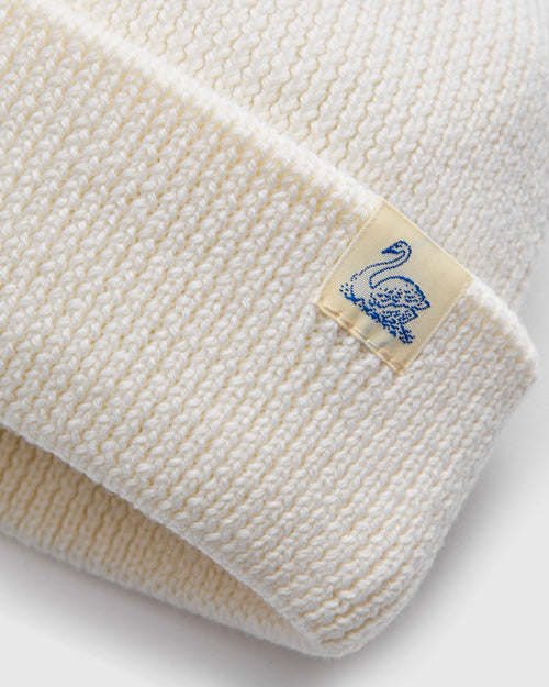 Merino Wool Ribbed Beanie in Nature