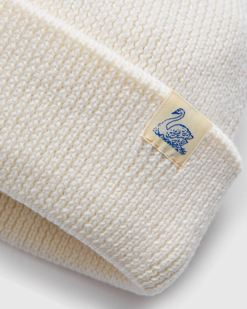 Merino Wool Ribbed Beanie in Nature