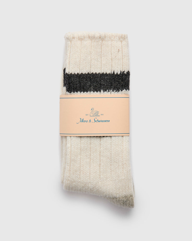 Recycled Wool Socks in Natural/Charcoal