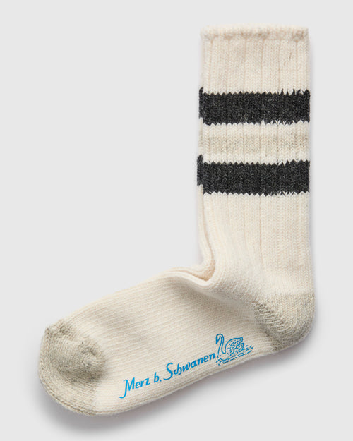 Recycled Wool Socks in Natural/Charcoal