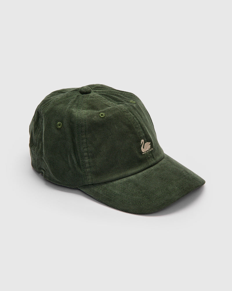 Swan Logo Corduroy Cap in Forest
