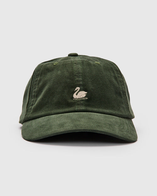 Swan Logo Corduroy Cap in Forest
